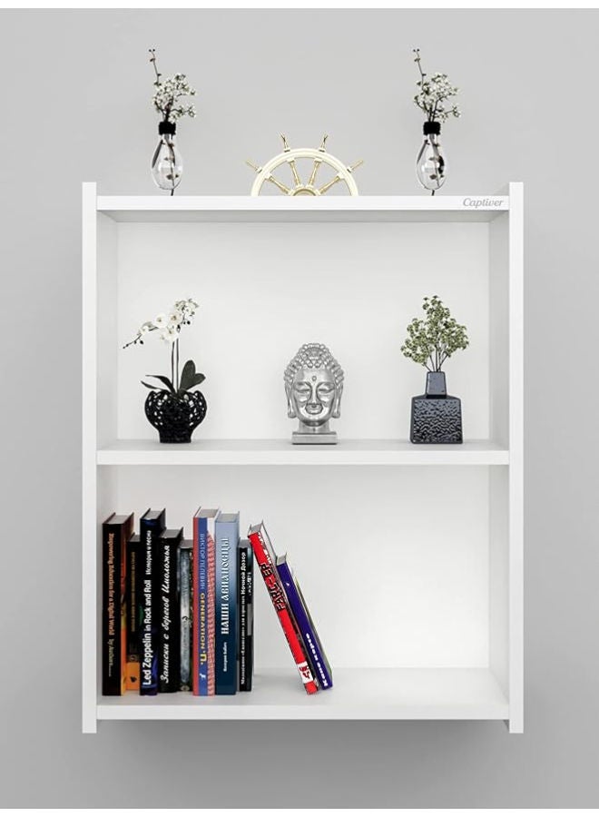 Markero Group Chic and Functional 2-Tier White Bookcase Shelf – Perfect for Small Spaces, Storage, and Stylish Organization.  - Image 1