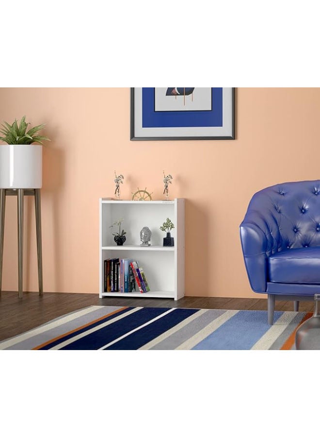 Markero Group Chic and Functional 2-Tier White Bookcase Shelf – Perfect for Small Spaces, Storage, and Stylish Organization.  - Image 3