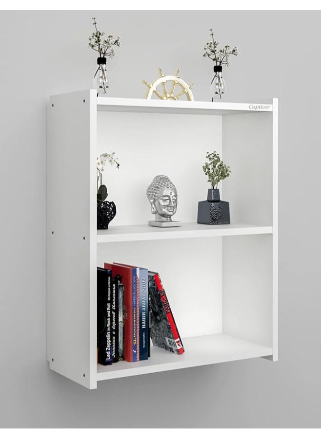 Markero Group Chic and Functional 2-Tier White Bookcase Shelf – Perfect for Small Spaces, Storage, and Stylish Organization.  - Image 2