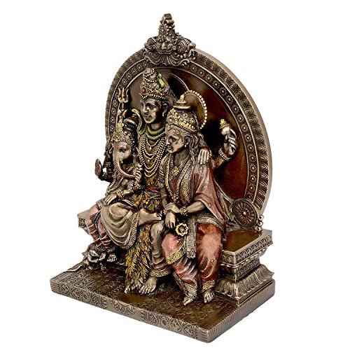 Idol Collections Lord Shiva Shiv Parivar Family Idol Hindu God Figurine Ganesh Parvati Shiv Statue Decor Gift, Height : 8 inch - Image 2