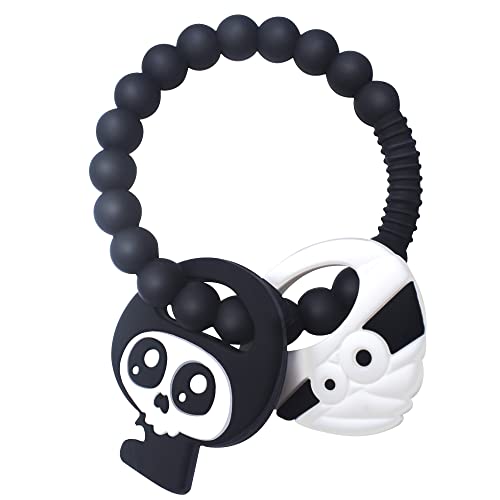 BIGSPINACH Mummy Teether and Cute Grim Reaper Ring Teether Halloween Activities Designed with a Bumpy Ring for Soothing and Ease of Grabbing - Image 1