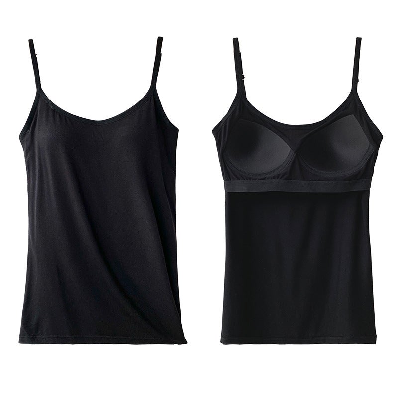 حمالة صدر داخلية للنساء مع حزام وسادة صدر قطعة واحدة ملابس خارجية علوية تناسب جميع الأوقات صيفية رقيقة جميلة من الخلف - Image 1