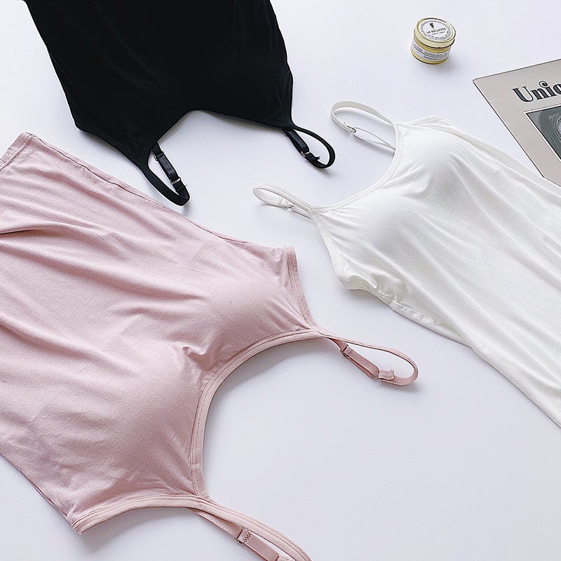 حمالة صدر داخلية للنساء مع حزام وسادة صدر قطعة واحدة ملابس خارجية علوية تناسب جميع الأوقات صيفية رقيقة جميلة من الخلف - Image 5