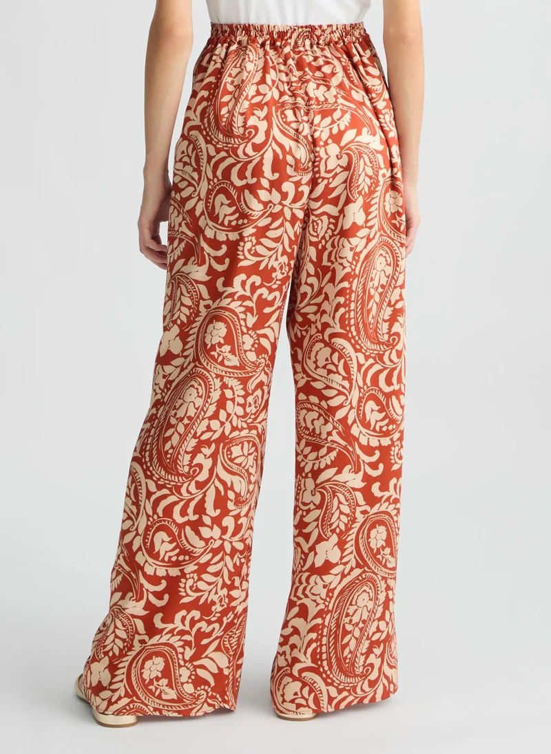 ليو جو Printed twill trousers