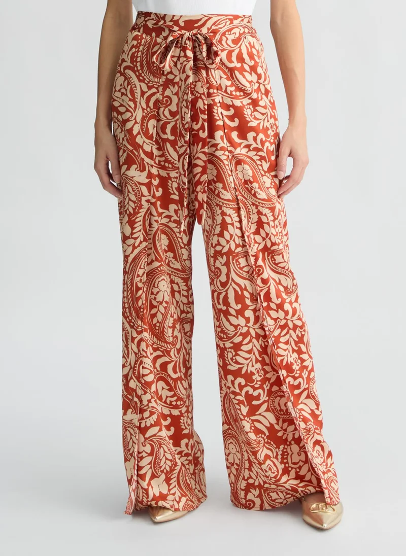 ليو جو Printed twill trousers