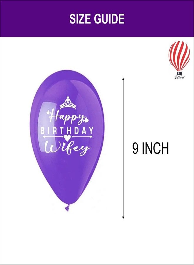 HK Balloons Wife Birthday Decoration Items Happy Birthday My Wife Balloons Romantic Birthday Decoration for Love Theme Party Balloons Surprise Birthday Decor Pack Of 50Pcs - Image 3