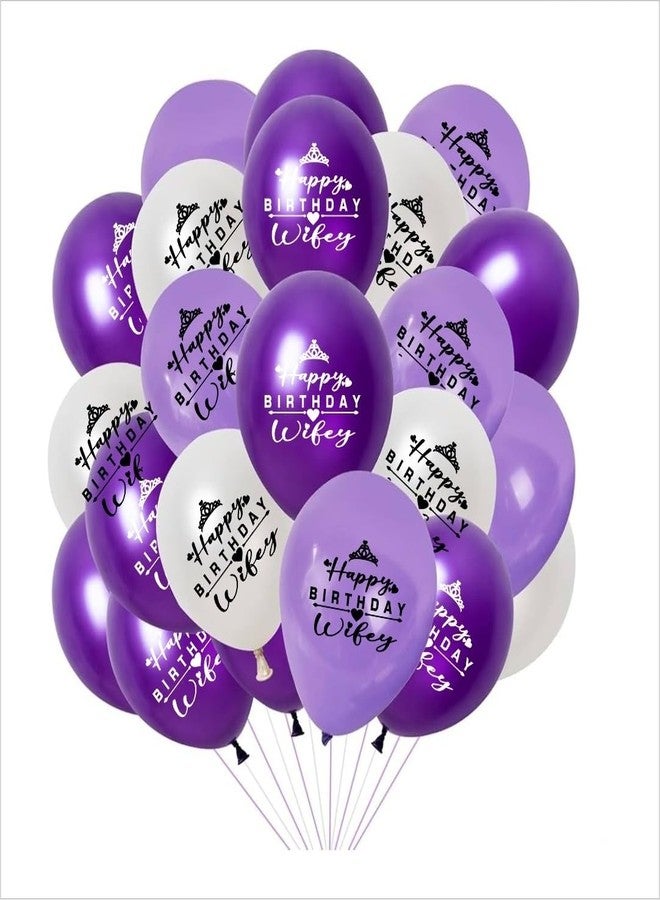 HK Balloons Wife Birthday Decoration Items Happy Birthday My Wife Balloons Romantic Birthday Decoration for Love Theme Party Balloons Surprise Birthday Decor Pack Of 50Pcs - Image 1