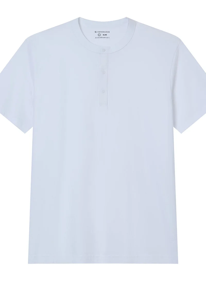 GIORDANO  Men’s Slim Henley Short-Sleeve Button Front Tee for Men | Best Price UAE