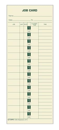 TOPS Job Cards (Replaces L-61, 15-800622), 1-Sided, 3-1/2" x 9", Manila, Green Print, 500-Count (1258) - Image 1