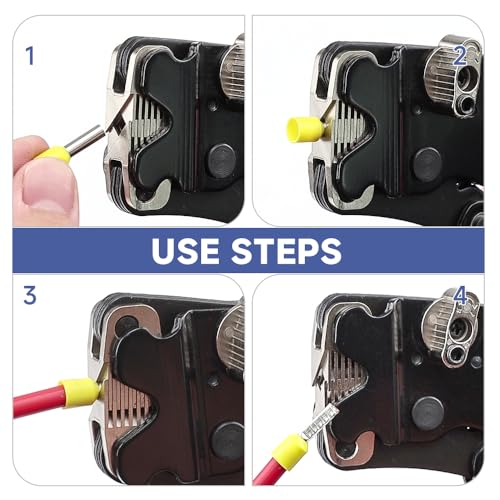 HKS Ferrule Crimping Tool AWG 30-5 - Fixable Range, Square Self-Adjusting Ratchet Crimper for End-Sleeves, Wire Ends Terimnals (Crimper 16-4H) - Image 5