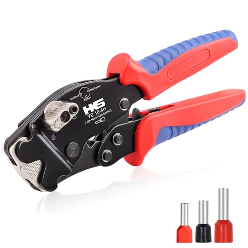 HKS Ferrule Crimping Tool AWG 30-5 - Fixable Range, Square Self-Adjusting Ratchet Crimper for End-Sleeves, Wire Ends Terimnals (Crimper 16-4H) - Image 1