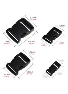 Coopay 16 Pieces 4 Szies Buckle Adjustable Buckles Plastic Side Release Buckles Replacement For Backpack Luggage Strap Pet Collar (5/8 Inch 1 Inch 1 1/2 Inch 2 Inch Black)  - Image 3