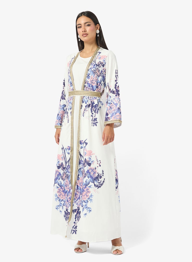 خزانة عباية مطبوعة مع فستان داخلي - Image 5