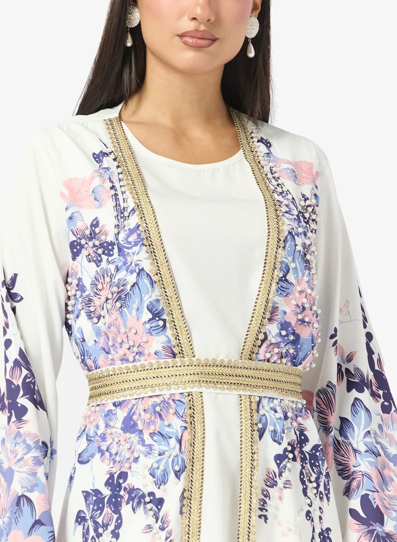 Khizana  Printed Abaya With Inner Dress for Women | Best Price UAE