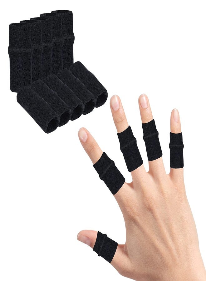 Yolev 10 Finger Splint Trigger Finger Splint Protectors Thumb Braces Support Elastic Finger Splint Compression Protector Braces for Relieving Pain Arthritis Aids - Image 1