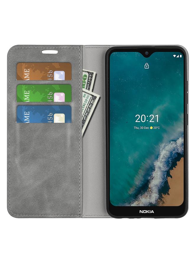 اس-توب جراب هاتف Nokia G50 Retro-skin Business جراب جلدي مغناطيسي مع حامل وفتحات للبطاقات ومحفظة - Image 5