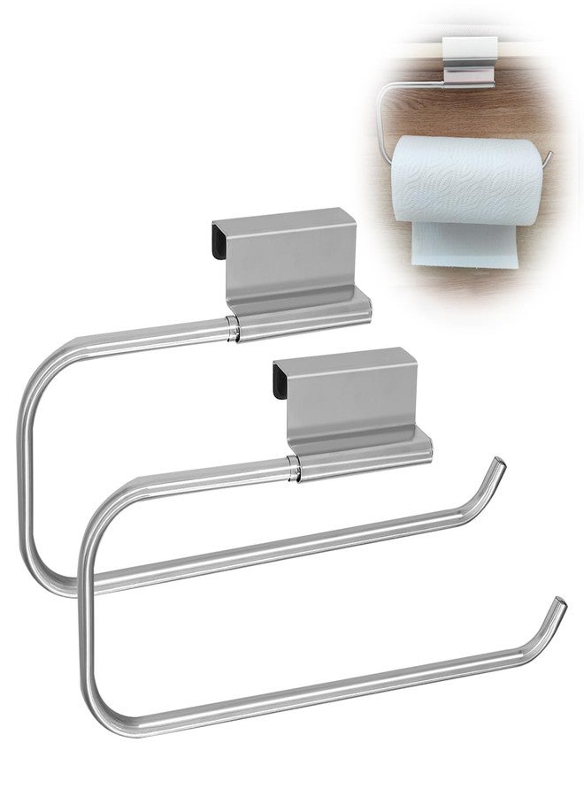 Tinsky 2PCS 12.4 Inches Cabinet Door Paper Towel Holder Camper Under Sink Paper Towel Storage and Dispenser for Kitchen Bathroom Laundry Room - Image 1