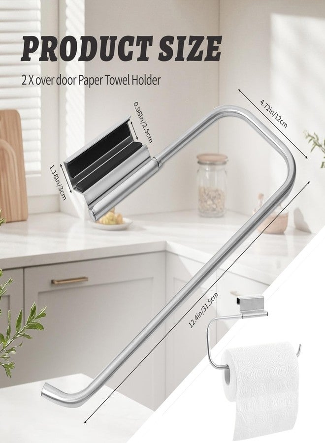Tinsky 2PCS 12.4 Inches Cabinet Door Paper Towel Holder Camper Under Sink Paper Towel Storage and Dispenser for Kitchen Bathroom Laundry Room - Image 2