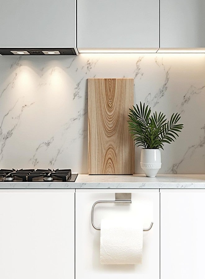 Tinsky 2PCS 12.4 Inches Cabinet Door Paper Towel Holder Camper Under Sink Paper Towel Storage and Dispenser for Kitchen Bathroom Laundry Room - Image 4