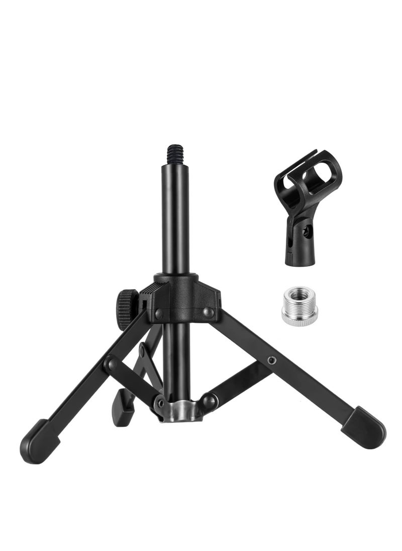 KASTWAVE - Adjustable Microphone Stand, Portable Foldable Tripod with Mic Clip Holder, Suitable for Dynamic Microphone Like Shure SM58 PGA48 Samson Q2U Blue Yeti - Image 1