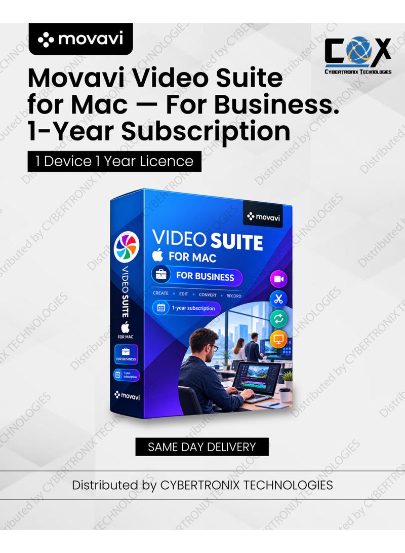 Movavi Video Suite for Mac For Business | 1 Device for 1 Year | Digital License | Same Day Delivery