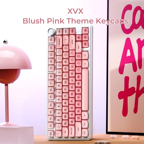 OHY Pink Keycaps, XVX HOA Profile Jelly KeyCap, 132-Key Cute Custom Keycap Set for Mechanical Keyboards with Cherry/Gateron MX Switches-Blush Pink（Only Keycaps） - Image 4