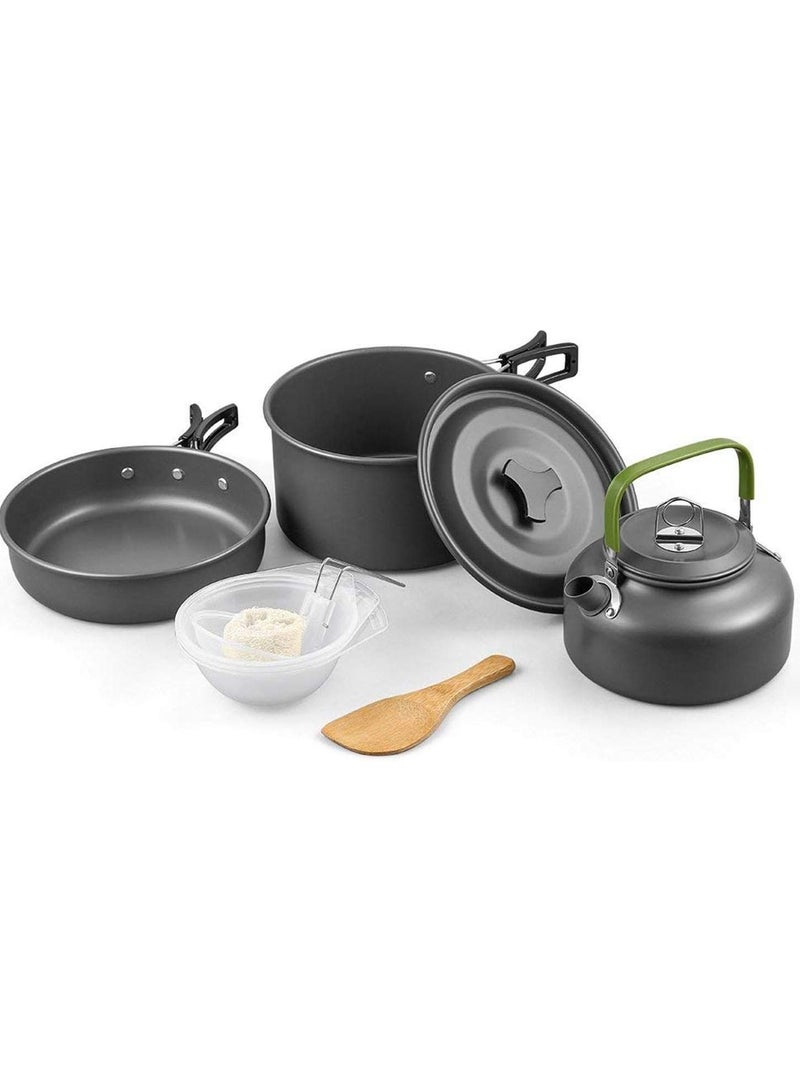 Festive Gallery 9Pcs Cookware Set Outdoor Camping Cooking Kit Portable Nonstick Lightweight Pans Cook Set with Bag - Image 3