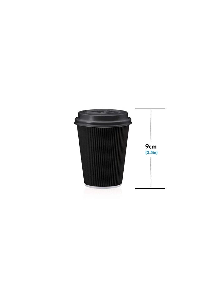 SNH Packing - Disposable Ripple Coffee Cup 8 Oz With Lid Suitable For Home, Office, Restaurants Use Pack of 50 Pieces - Image 1