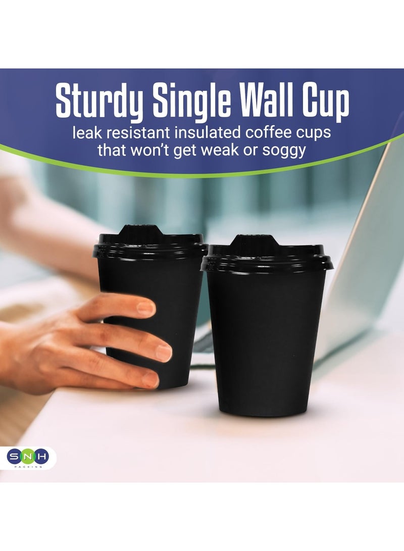 إس إن إتش باكينج كوب قهوة تموج 8 أونصة مع غطاء مناسب للمنزل والمكتب والمطاعم ، عبوة من 50 قطعة - Image 3