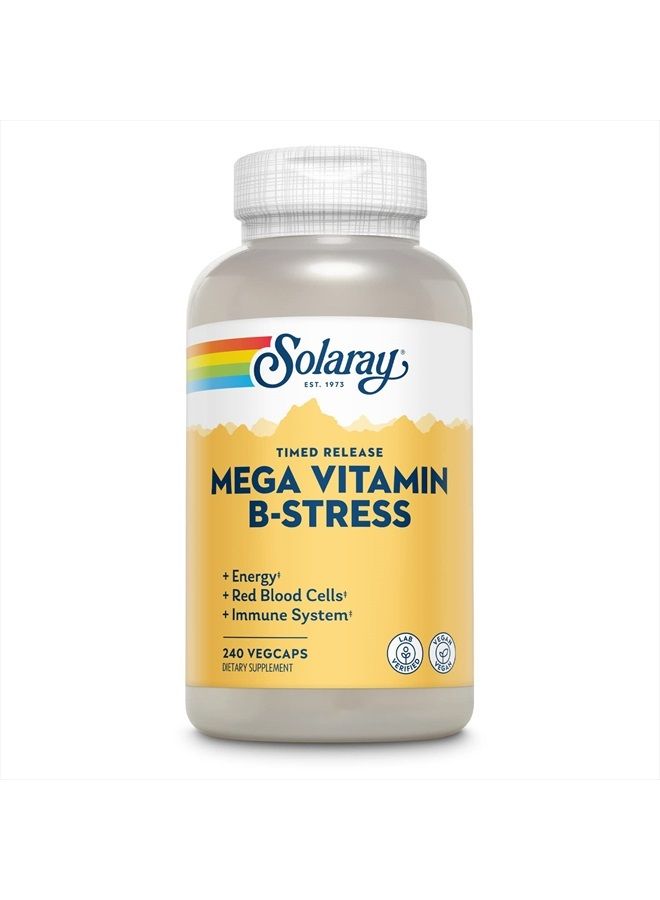 Solaray Solaray Mega Vitamin B-Stress, Two-Stage Timed-Release | Specially Formulated w/B Complex Vitamins for Stress Support | Non-GMO | Vegan (120 CT) (240 CT)  - Image 1