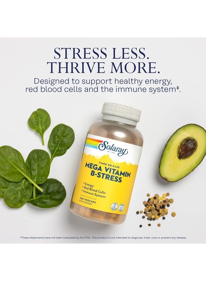 Solaray Solaray Mega Vitamin B-Stress, Two-Stage Timed-Release | Specially Formulated w/B Complex Vitamins for Stress Support | Non-GMO | Vegan (120 CT) (240 CT)  - Image 3