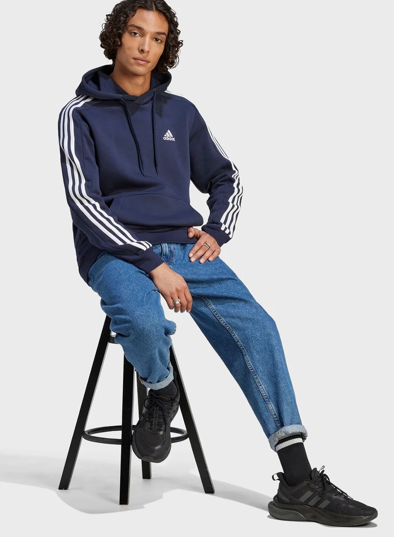 Adidas 3-Stripes Fleece Hoodie