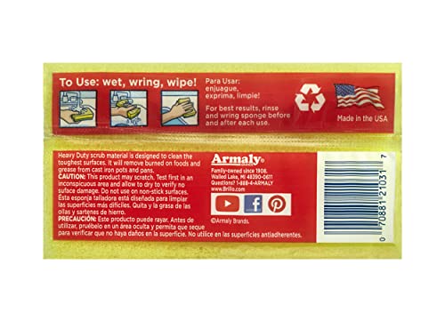 Brillo Heavy Duty Estracell Sponges, Premium Long Lasting, 3 Count (Pack of 1) - Image 2