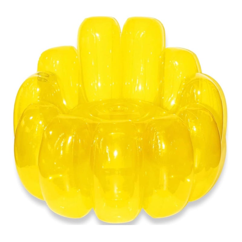 Baerkian Jelly Inflatable Chair, The Jelly Collection, Portable Blow Up Couch, Inflatable Sofa Seat Furniture for Home Yard Patio Camping (Yellow) - Image 2