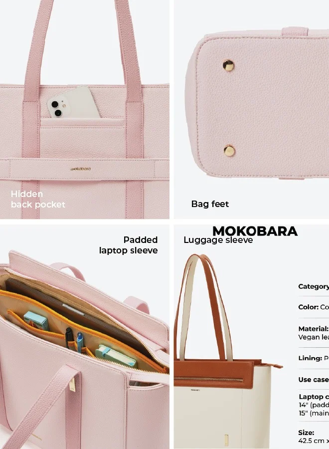 Mokobara The Sunflower Tote Bag | Lightweight for Daily use and Work with Luggage Sleeve and 14" Laptop Compartment for Women (Lucky Charm 2.0)
