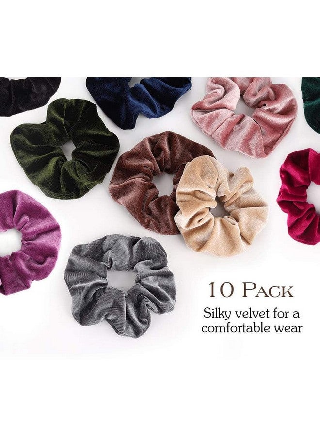 كرونيكس مجموعة من 10 أربطة شعر مخملية من كرونكس، شريط مطاطي مرن، أربطة شعر ناعمة، حبال، حامل ذيل حصان - Image 2