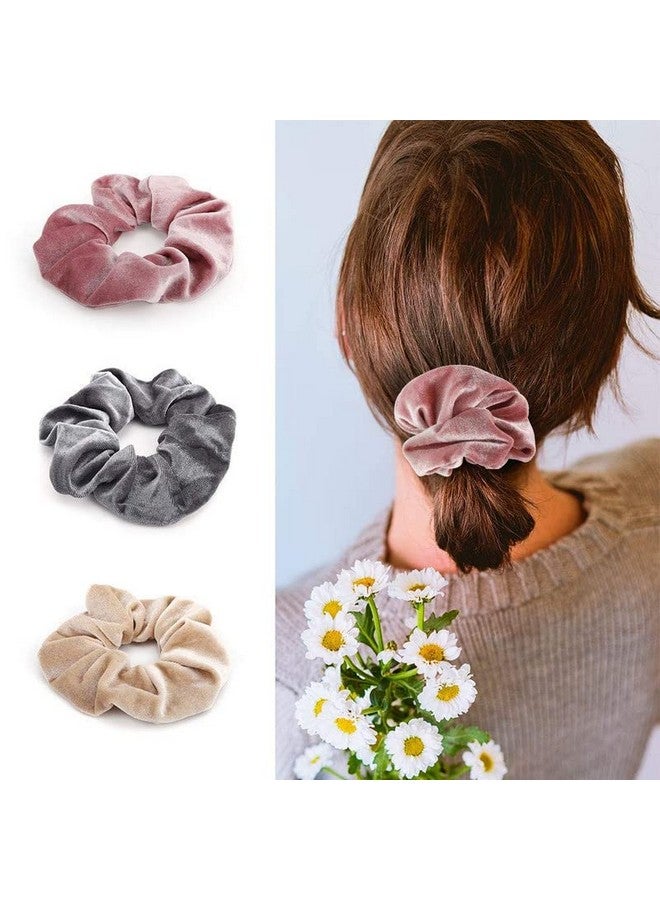 كرونيكس مجموعة من 10 أربطة شعر مخملية من كرونكس، شريط مطاطي مرن، أربطة شعر ناعمة، حبال، حامل ذيل حصان - Image 3