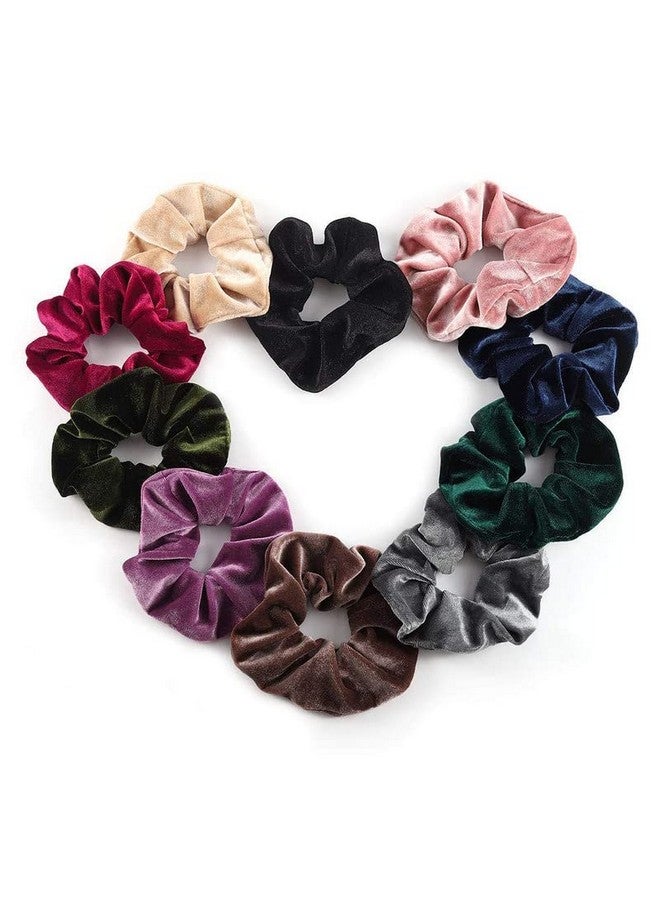 كرونيكس مجموعة من 10 أربطة شعر مخملية من كرونكس، شريط مطاطي مرن، أربطة شعر ناعمة، حبال، حامل ذيل حصان - Image 1