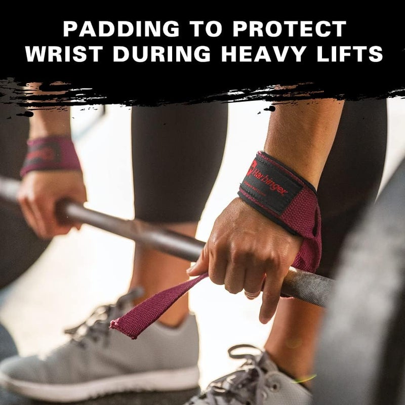 Harbinger Padded Cotton Lifting Strap, Neoprene Wrist Support for heavy Duty Weightlifting, Bodybuilding, Strength Training Gym Fitness - Image 5