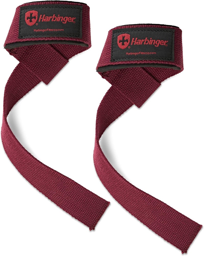Harbinger Padded Cotton Lifting Strap, Neoprene Wrist Support for heavy Duty Weightlifting, Bodybuilding, Strength Training Gym Fitness - Image 1