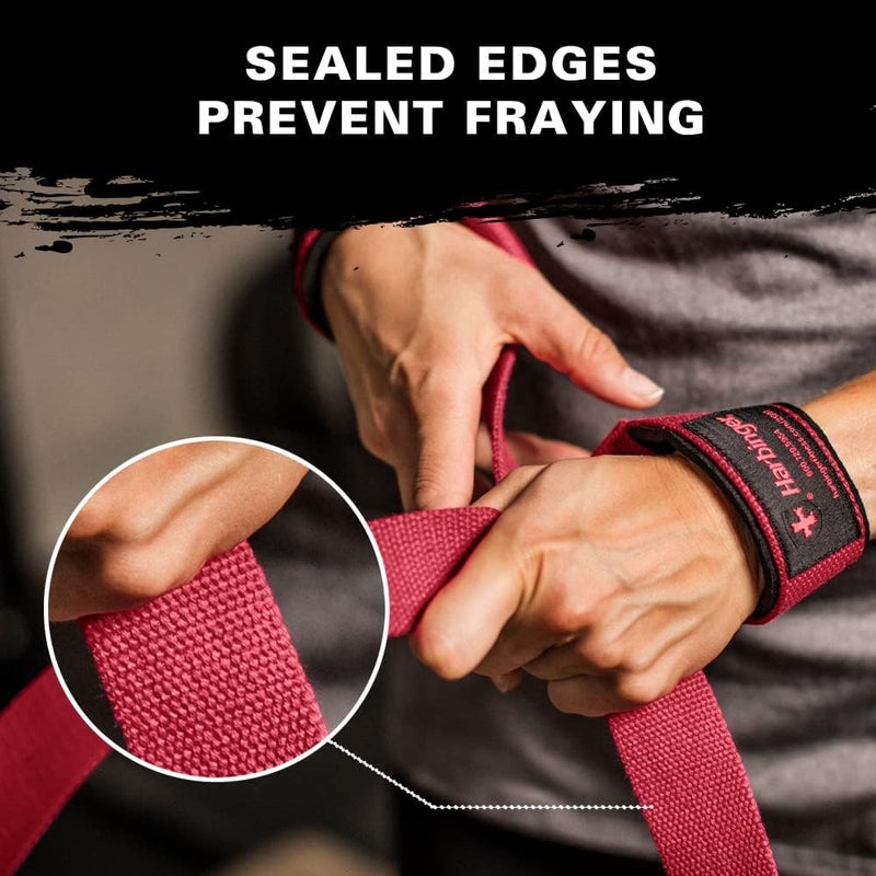 Harbinger Padded Cotton Lifting Strap, Neoprene Wrist Support for heavy Duty Weightlifting, Bodybuilding, Strength Training Gym Fitness - Image 2