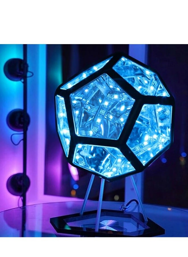 عام مصباح ليلي بشكل مكعب عديم النهاية، بألوان مبتكرة وجذابة، مناسب لتزيين الأثاث والتثبيت على الطاولة كمصباح أو للاحتفالات، مصمم بشكل يحقق الأحلام ومتعدد الألوان لغرفة النوم وغرف الأطفال. - Image 5