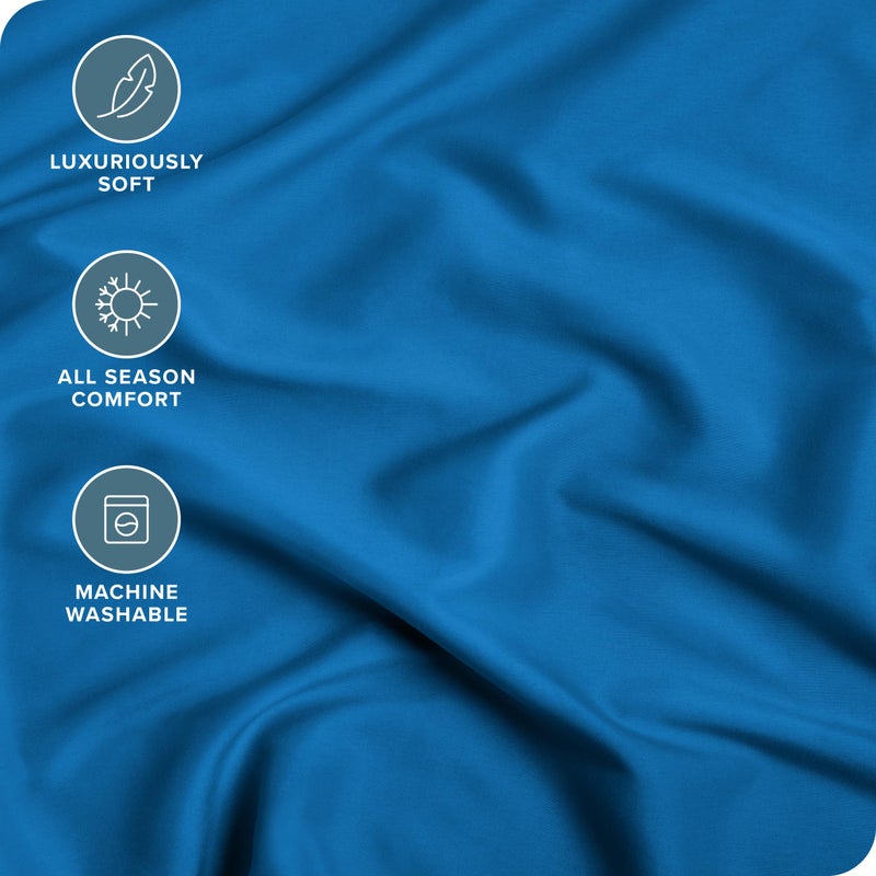 Bare Home Bare Home Fitted Bottom Sheet Twin XL Size - Premium 1800 Microfiber - Ultra-Soft Hotel Luxury - Deep Pocket - Durable and Long Lasting (Twin XL  Medium Blue)  - Image 2