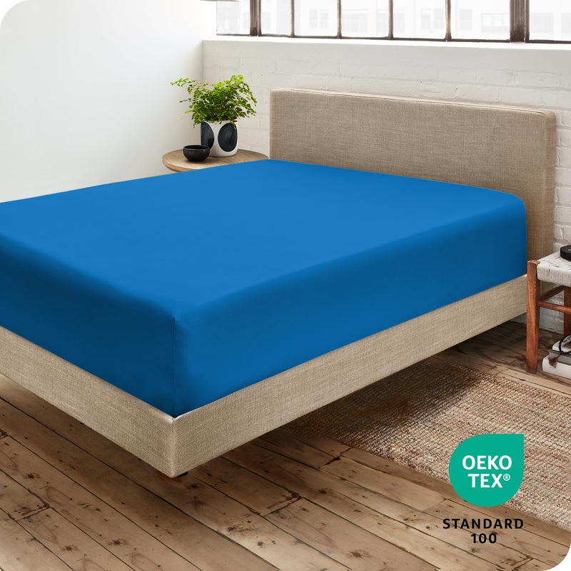 Bare Home Bare Home Fitted Bottom Sheet Twin XL Size - Premium 1800 Microfiber - Ultra-Soft Hotel Luxury - Deep Pocket - Durable and Long Lasting (Twin XL  Medium Blue)  - Image 4