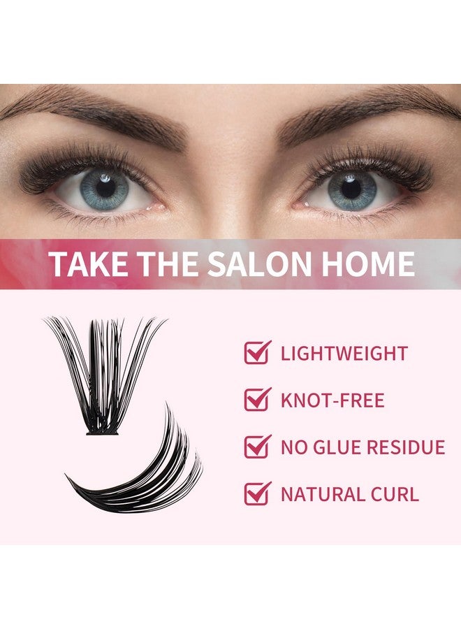 FADVAN Lash Clusters 240Pcs Individual Lashes 40D 50D 1520Mm Mixed D Curl 0.07 Cluster Lashes Natural Soft Wispy False Eyelashes Diy Eyelash Extensions At Home By Fadvan (40D+50D0.07D 1520Mm) - Image 3