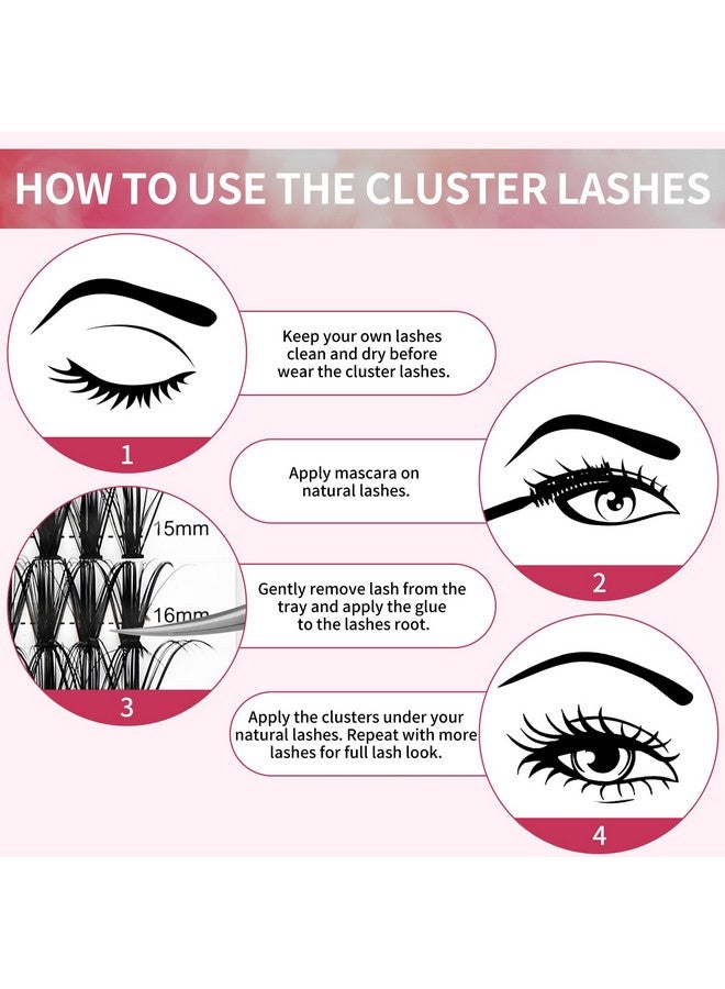 FADVAN Lash Clusters 240Pcs Individual Lashes 40D 50D 1520Mm Mixed D Curl 0.07 Cluster Lashes Natural Soft Wispy False Eyelashes Diy Eyelash Extensions At Home By Fadvan (40D+50D0.07D 1520Mm) - Image 5