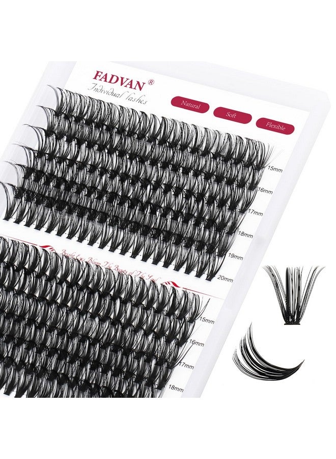 FADVAN Lash Clusters 240Pcs Individual Lashes 40D 50D 1520Mm Mixed D Curl 0.07 Cluster Lashes Natural Soft Wispy False Eyelashes Diy Eyelash Extensions At Home By Fadvan (40D+50D0.07D 1520Mm) - Image 1
