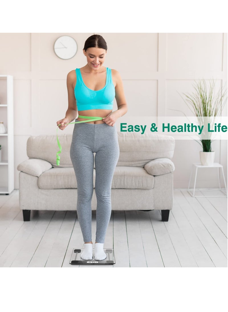 SYOSI Excefore Digital Bathroom Scale for Body Weight, Accurate Weighing Scale High Precision Bath Scale for People with Step-On Technology, LCD Display, 400lbs, Batteries and Tape Measure Included - Image 5