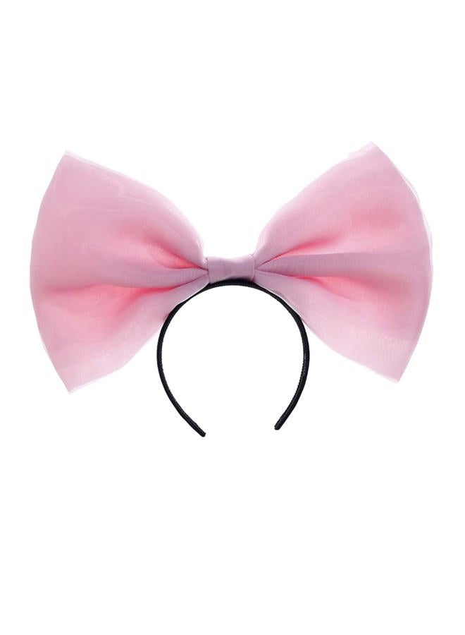 Light Pink Exaggerated Bow Headband Women Holiday Party Performance Props Hairband Hair Accessories - Image 1