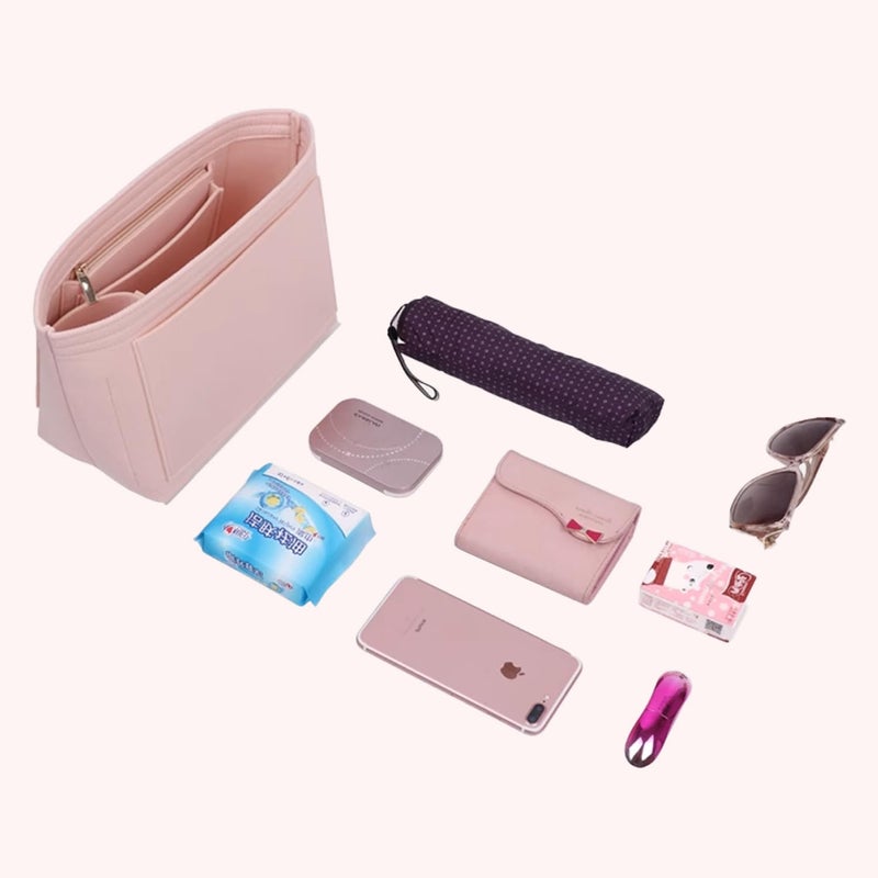 D.DUO Bag Insert Organizer, purse accessories, Suitable For Longchamp long handle tote organizer (Black, Lï¼ˆlong handleï¼‰) - Image 2